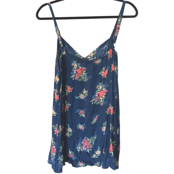 Torrid Blue Floral Sleeveless Button Down Blouse Size 0 - Picture 2 of 8